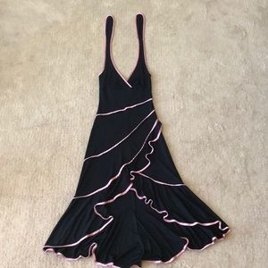 Black and Pink Halter Dress